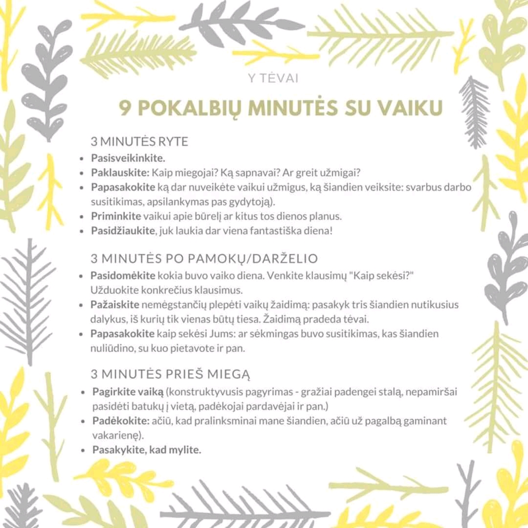 9 pokalbių minutės su vaiku
